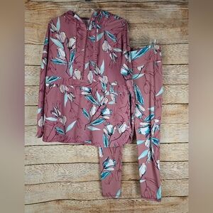 Calia by Carrie Underwood Hoodie and Leggings Floral Print Matching Set Size Med